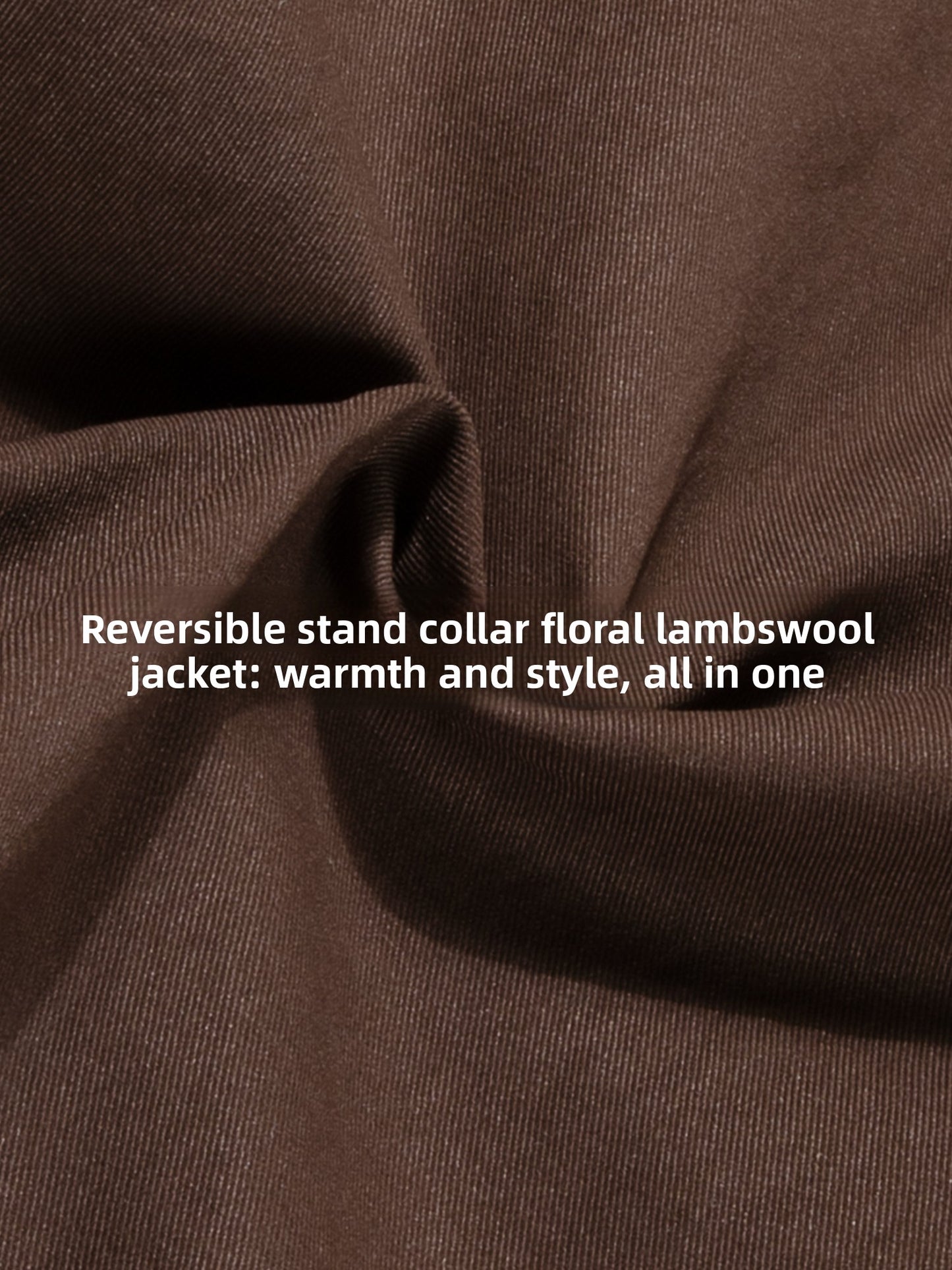 Front and back two wear stand-up collar lamb wool coat women's winter retro printing warm cotton jacket top