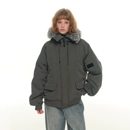 Oversized Puffer Jacket - Gray