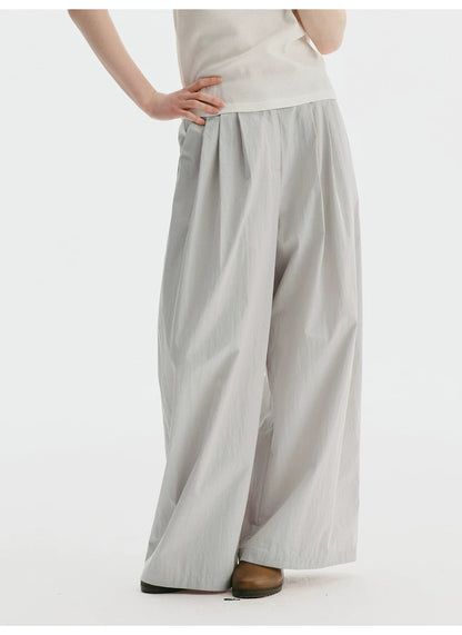 Pleated Wide-Leg Trousers