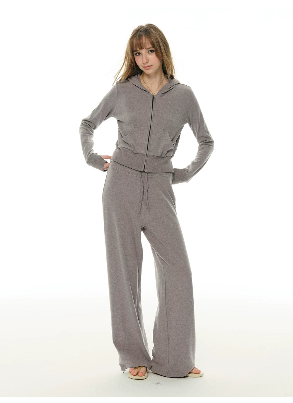 Zip Sweater & Pants Set - Green