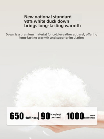 Blue stand-up collar short down jacket women's winter new warm jacket thickened bread jacket