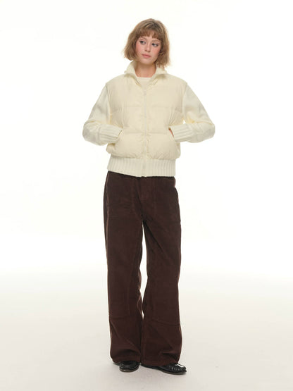 Knit-Splice Down Jacket - White