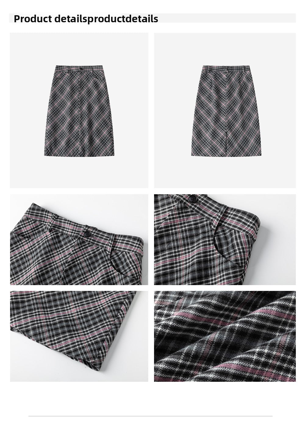 Wool Plaid Mini Skirt - Retro