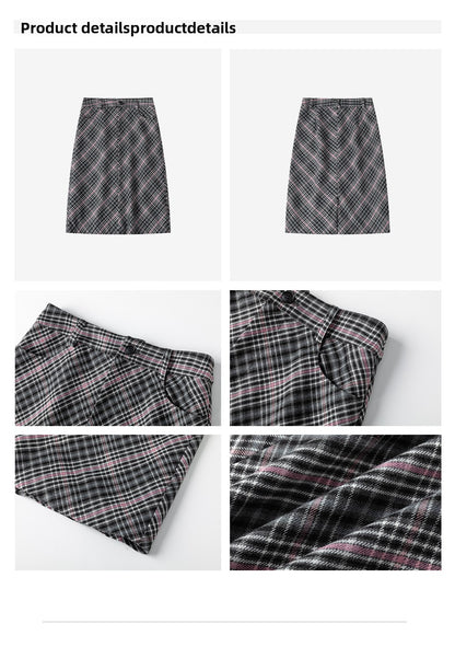 Wool Plaid Mini Skirt - Retro