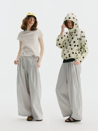 Pleated Wide-Leg Trousers