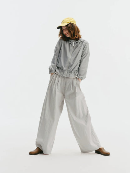 Pleated Wide-Leg Trousers