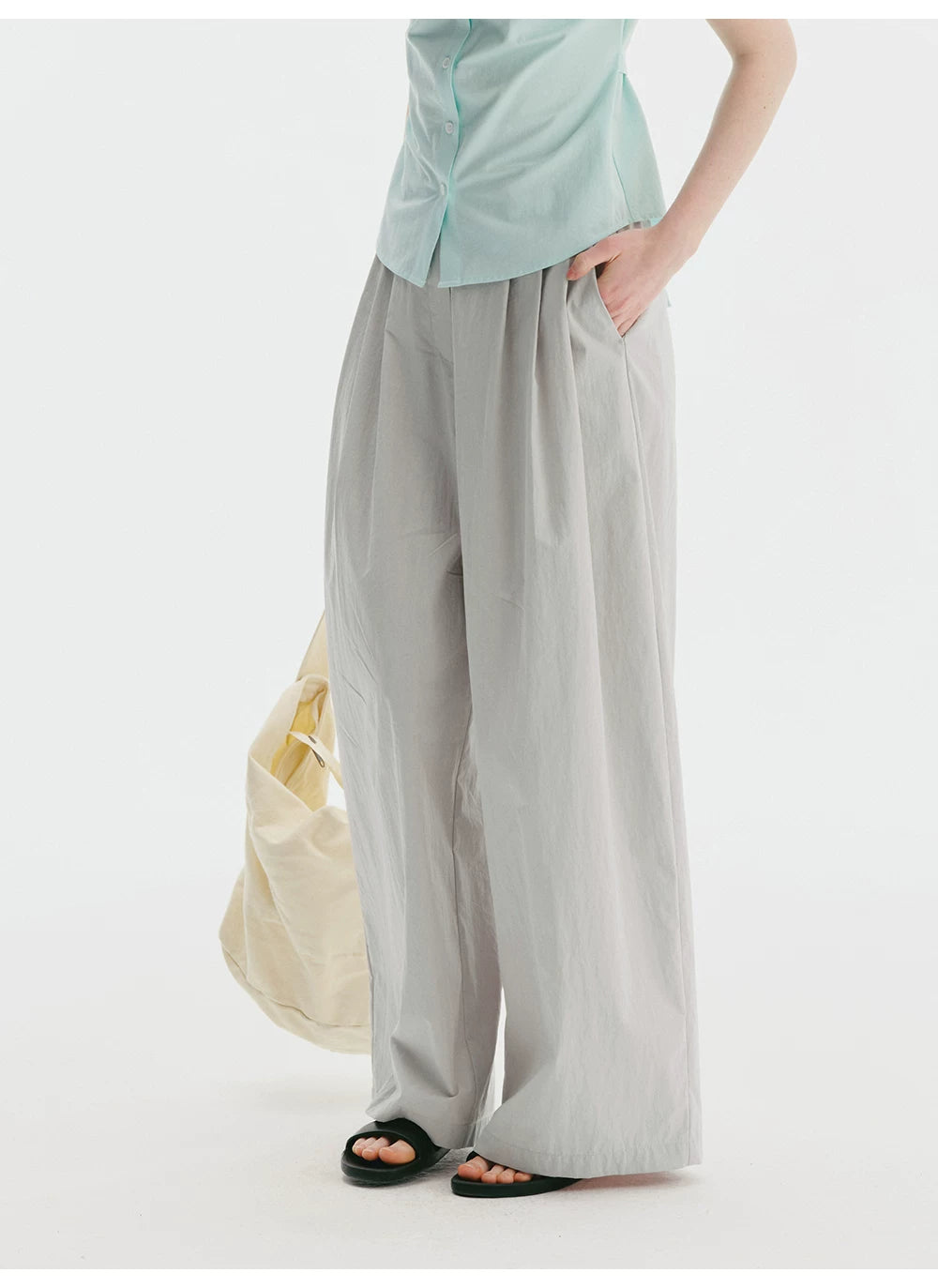 Pleated Wide-Leg Trousers