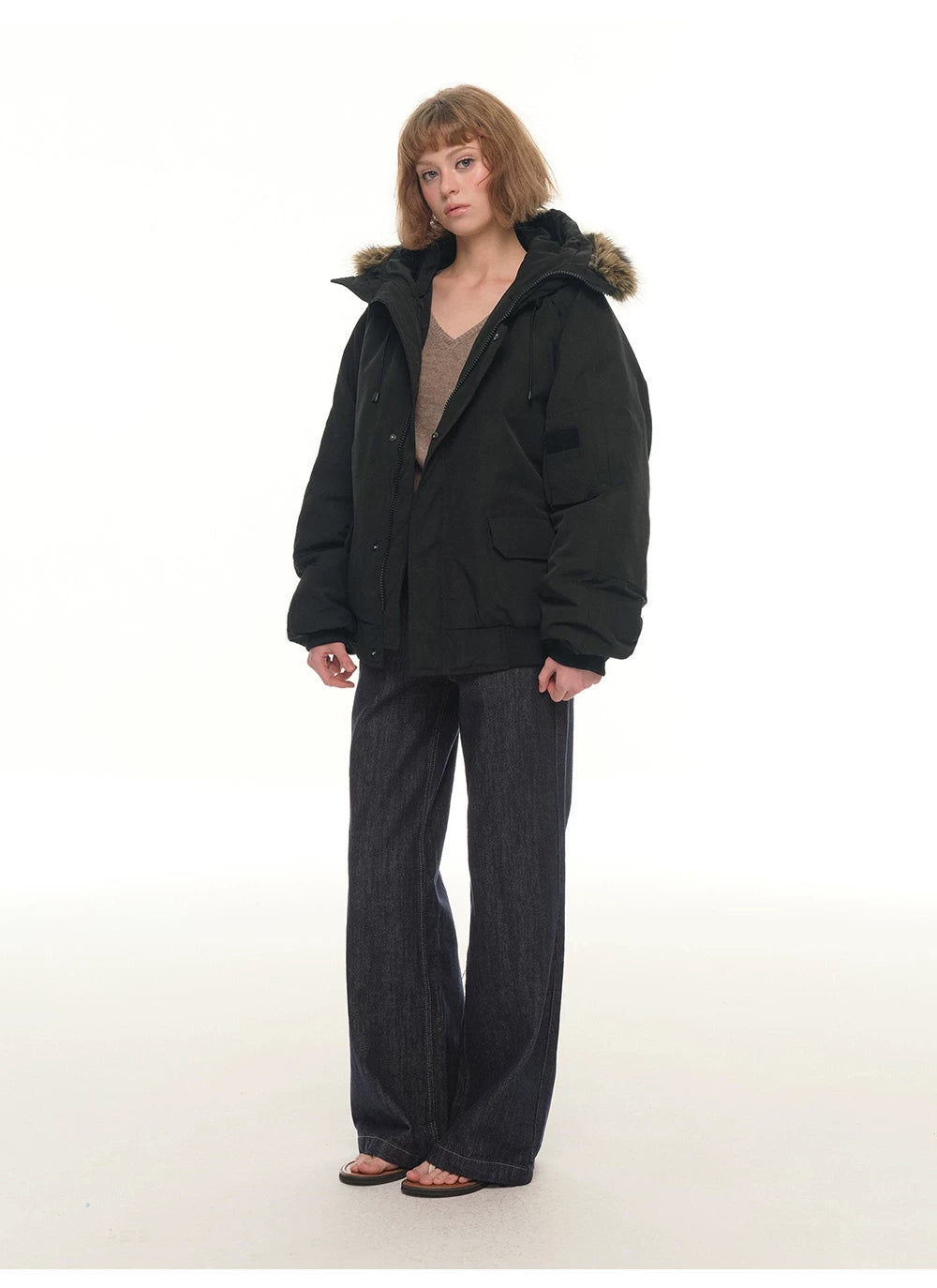 Oversized Puffer Jacket - Gray