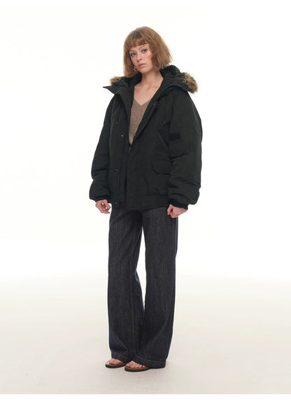 Oversized Puffer Jacket - Gray