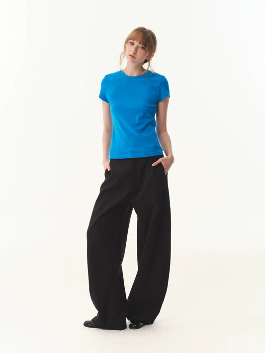 American Premium Pendant Standing Cut Woven Scimitar Pants Women's Wide Leg Casual Pants