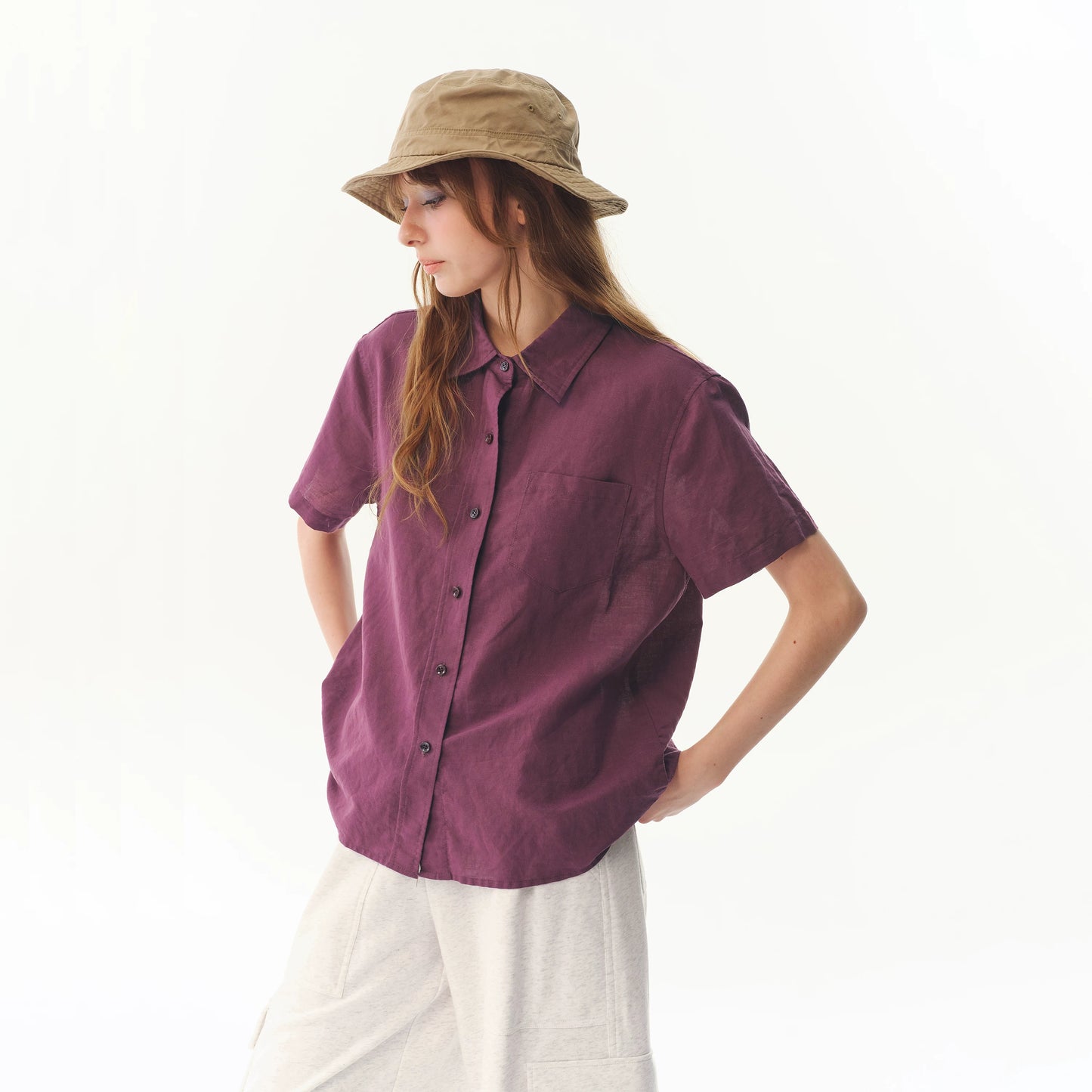 Ramie Loose Shirt - Natural