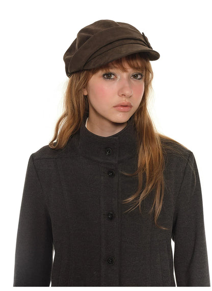 Retro stand-up collar, front shoulder slim-fitting waist woolen coat, women's spring and autumn new short small blazer
