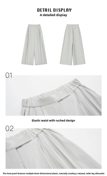 Pleated Wide-Leg Trousers
