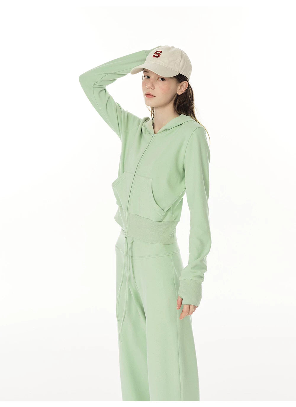 Zip Sweater & Pants Set - Green