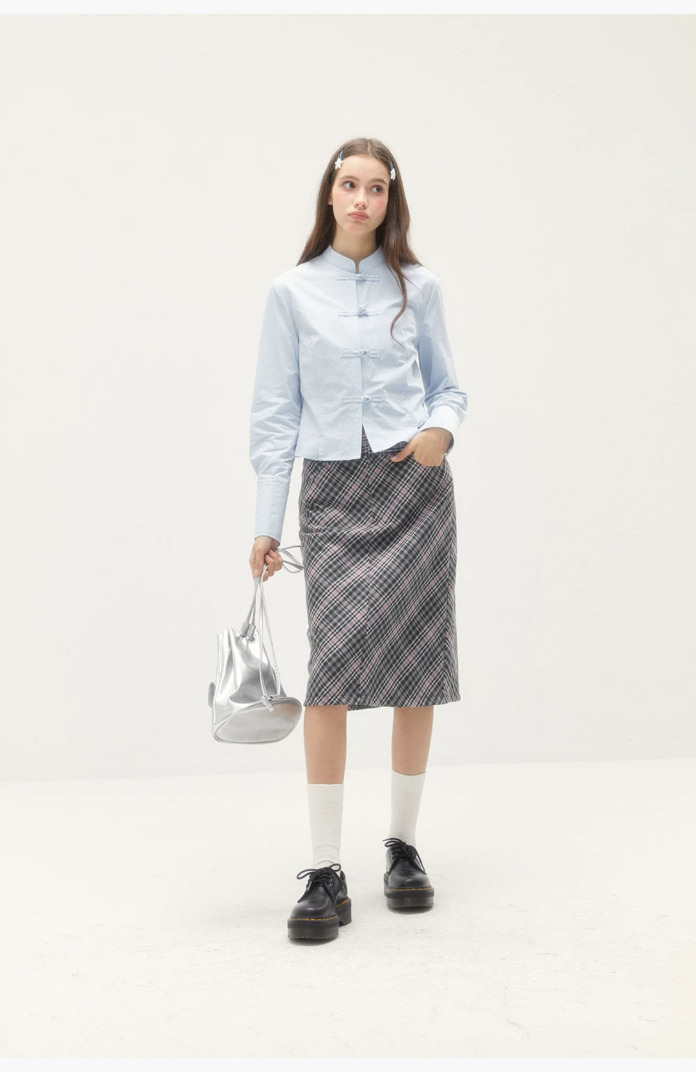 Wool Plaid Mini Skirt - Retro