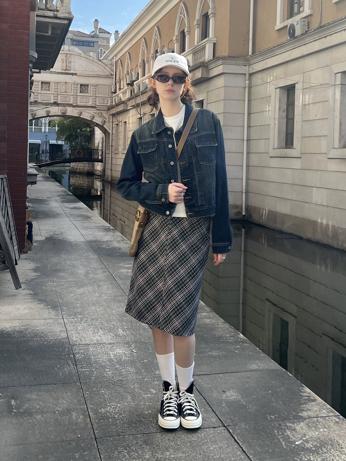 Wool Plaid Mini Skirt - Retro