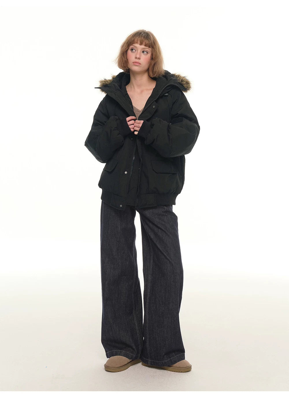 Oversized Puffer Jacket - Gray
