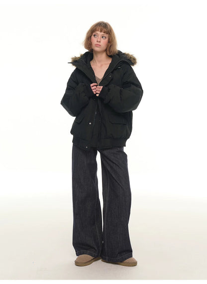 Oversized Puffer Jacket - Gray