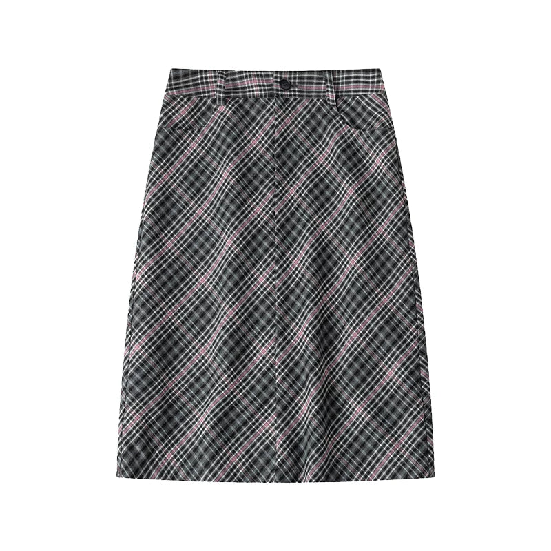 Wool Plaid Mini Skirt - Retro