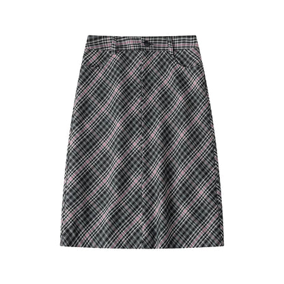 Wool Plaid Mini Skirt - Retro