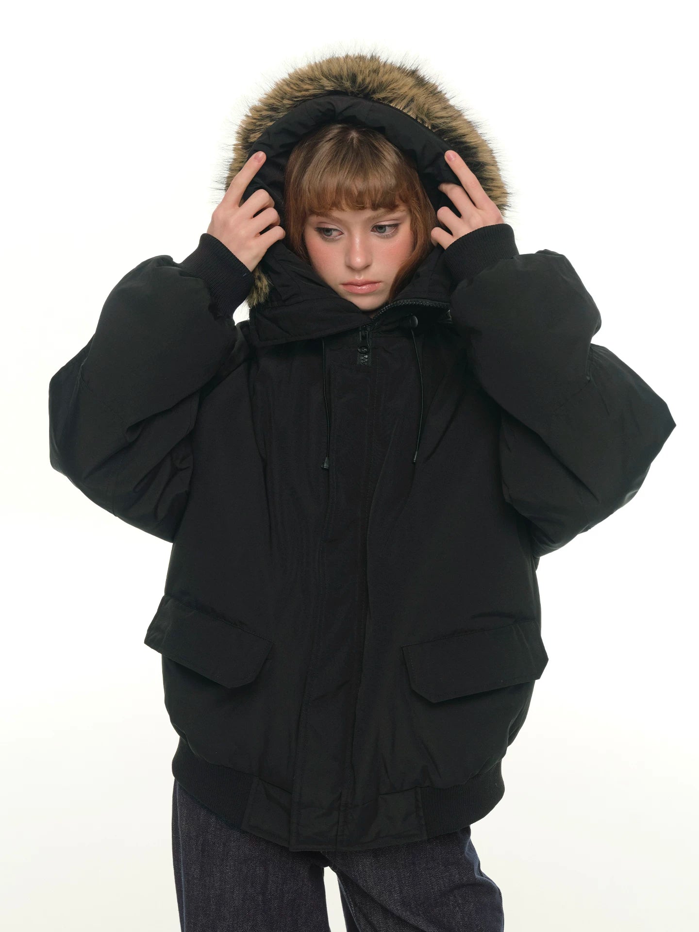 Oversized Puffer Jacket - Gray