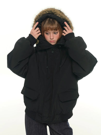 Oversized Puffer Jacket - Gray