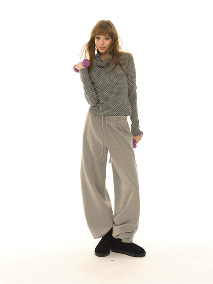 Polka Dot Long-Sleeve Top - Gray