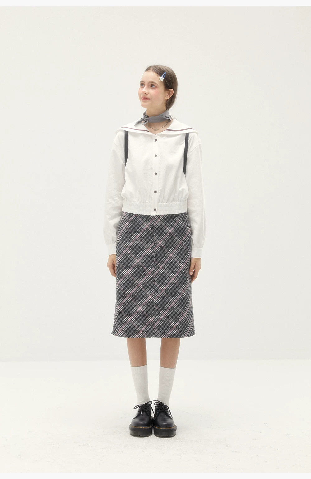 Wool Plaid Mini Skirt - Retro