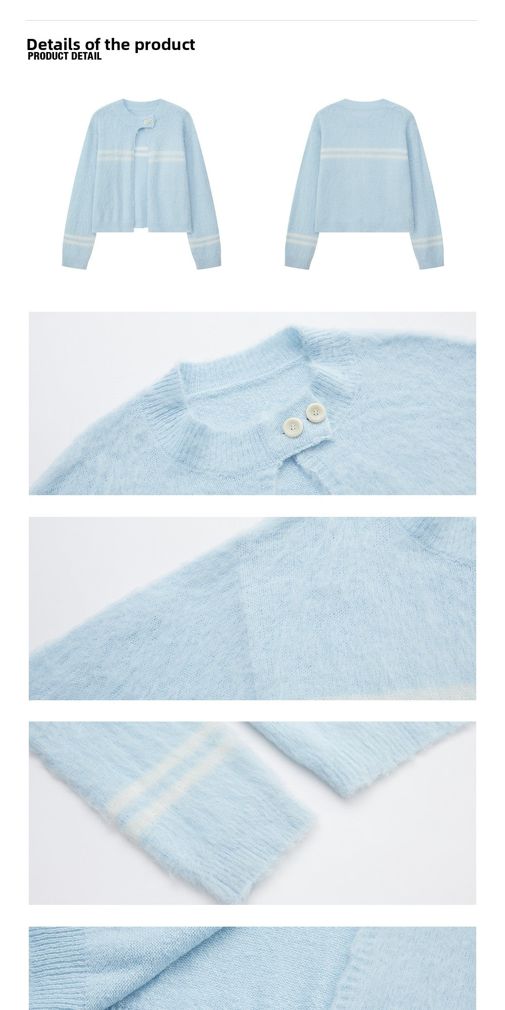 Heartbeat Theater Wool/blend warm and soft waxy blue cardigan sweater women's lazy knitted top