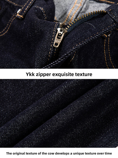 Original cow color low waist straight jeans women's loose American retro versatile casual mopping long pants