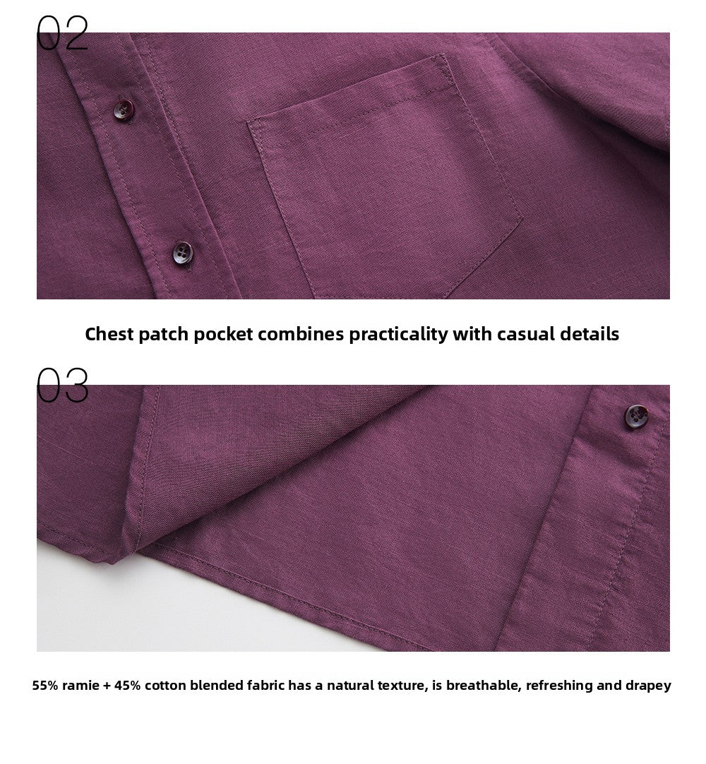 Ramie Loose Shirt - Natural