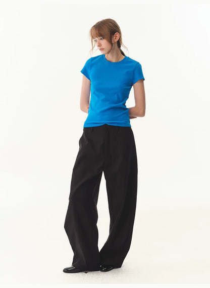 American Premium Pendant Standing Cut Woven Scimitar Pants Women's Wide Leg Casual Pants