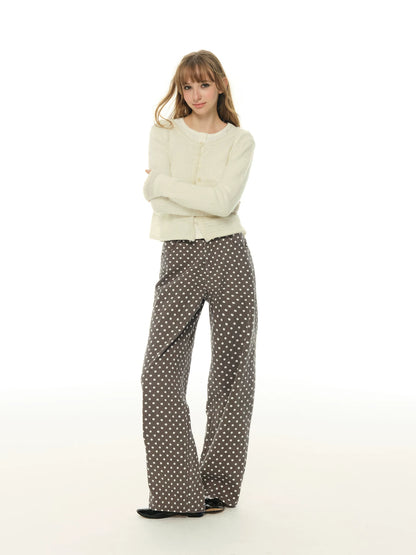 Discover the perfect blend of effortless style and practical elegance with these American Coffee Retro Polka Dot Casual Pants. Designed for the modern woman who values both fashion and functionality, these trousers feature a charming polka dot patter