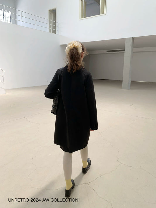 French retro doll collar double-sided woolen coat women's fit coat