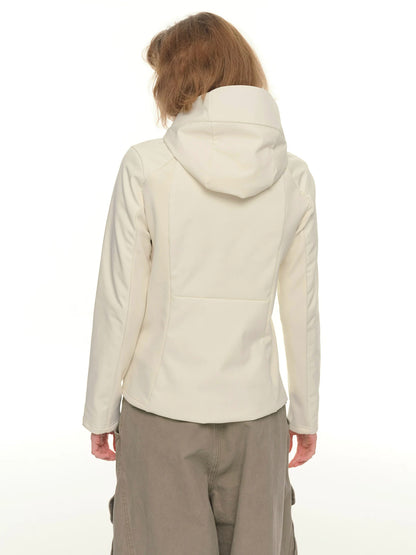 Show off the small waist, three-proof splicing short down jacket women's winter slim-fit warm jacket