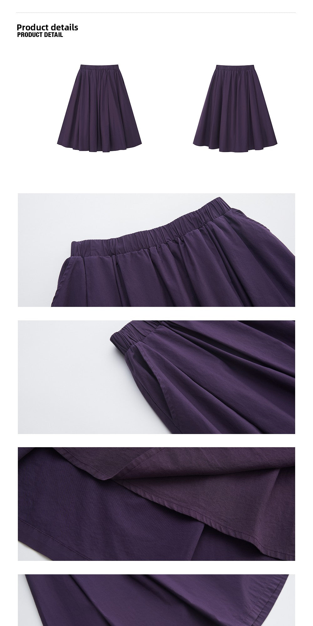 Pleated A-Line Mini Skirt - Purple