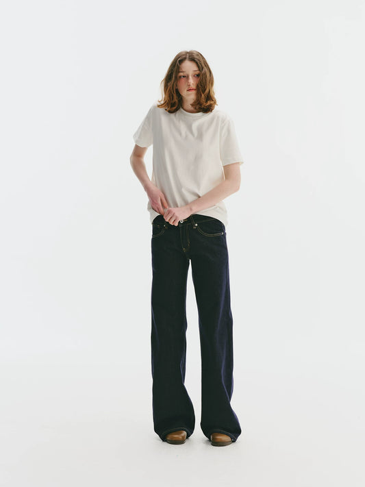 Low-Rise Straight Jeans - Denim