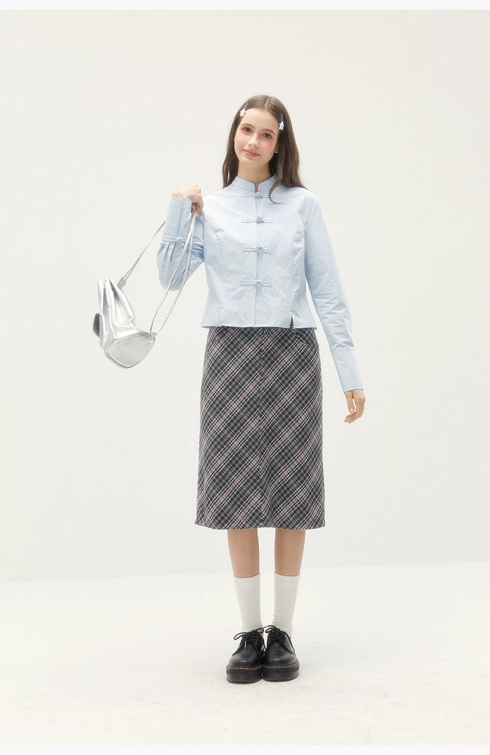 Wool Plaid Mini Skirt - Retro