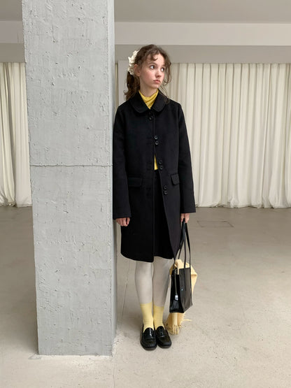 French retro doll collar double-sided woolen coat women's fit coat