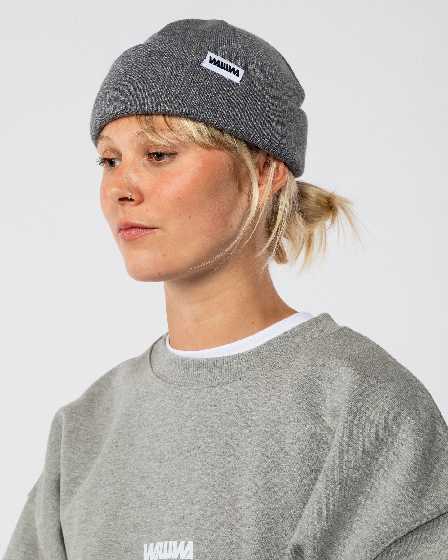 Mill Cotton Beanie - Grey Marl